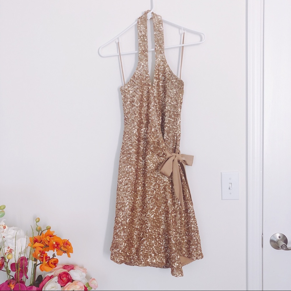 Dress the Population Danielle Sequin Wrap Dress - Picture 5 of 6